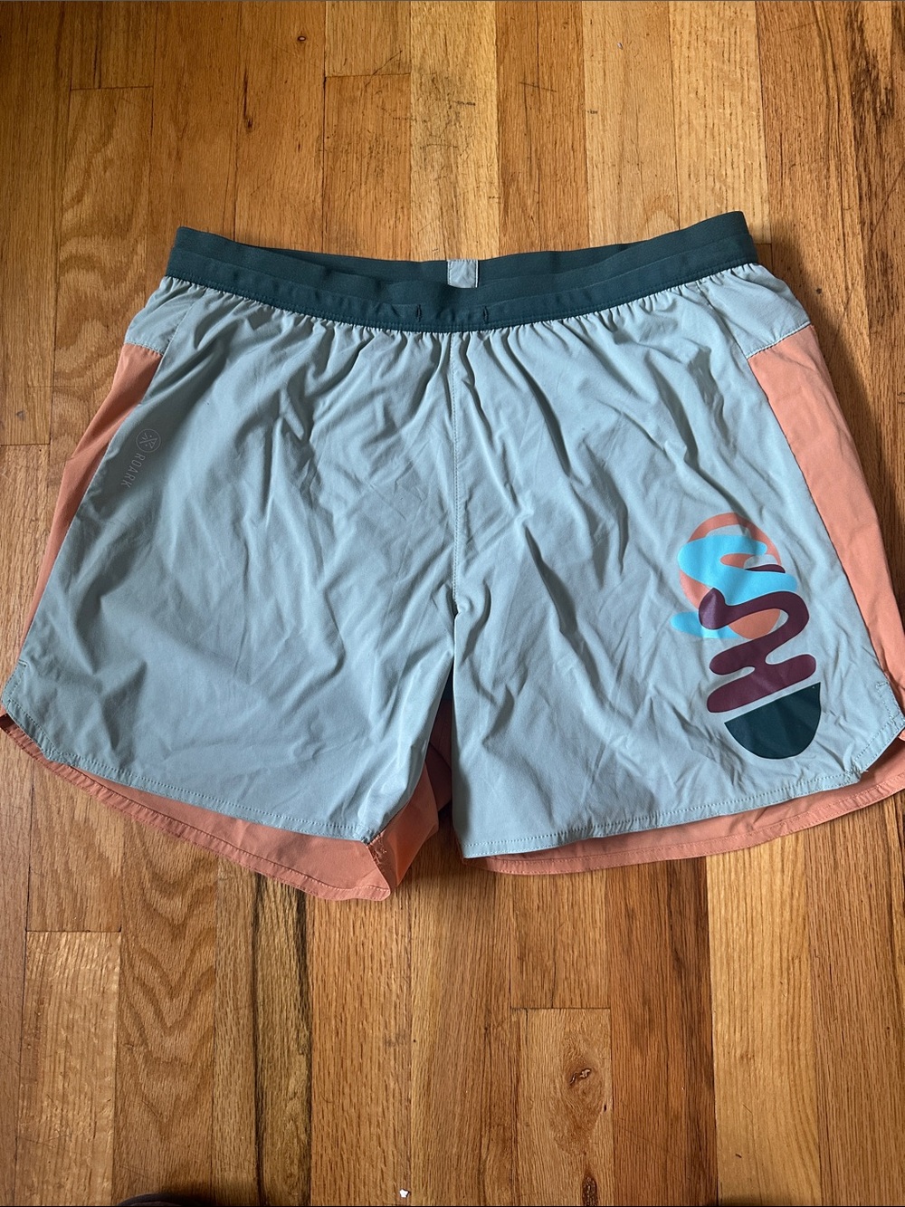 Roark Sage and Peach Running Shorts